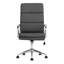 Chaise de bureau chromée rembourrée avec roulettes-625833080