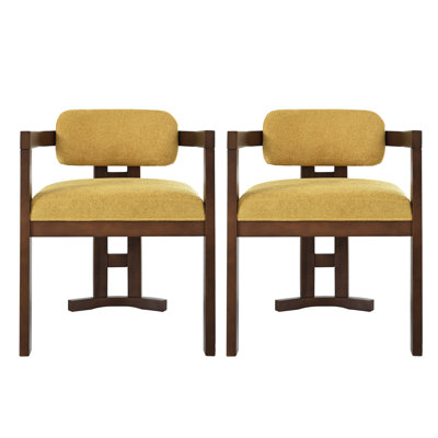 Indoor Upholstered Wood Dining Chair Set of 2, Durable and Comfortable with Elegant Finish
