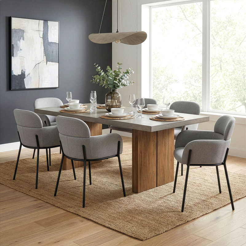 Khea 18.5'' H Fabric Upholstered Metal Armchair