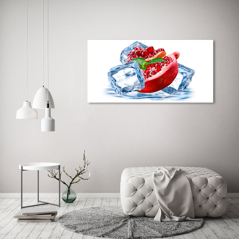 Pomegranate With Ice - Wrapped Canvas Print