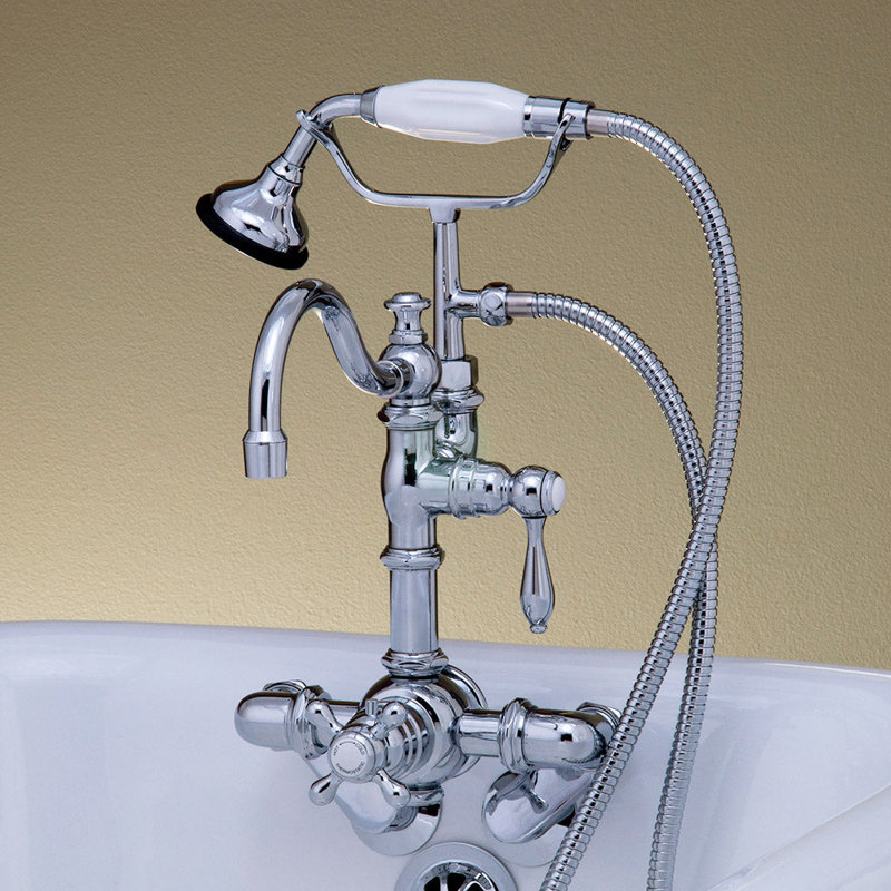 Robinet de baignoire mural thermostatique avec douchette (P1067) par Strom Living, Chrome