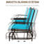 Banc oscillant d'extérieur avec table basse centrale - bleu. Cadre en métal pour la cour. Filet respirant, 264 lb Nombre de places assises, patio à double glissement, bleu, jardin, porche et balcon