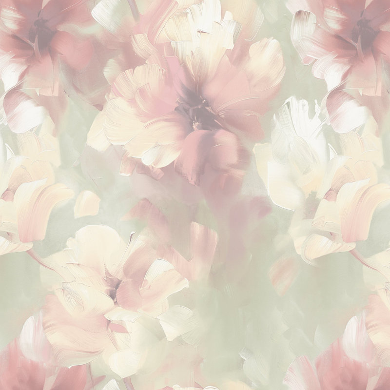 Very Collection Large Floral Bloom Double Width 42-inches Wide Wallpaper Roll, Green