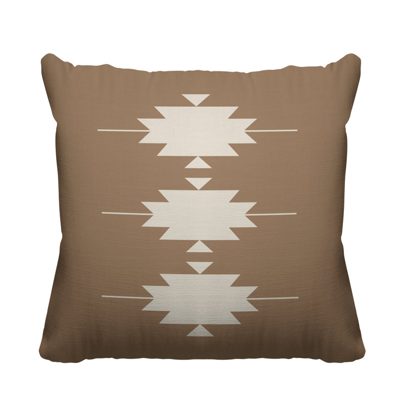 Coussin intérieur / extérieur Sike Southwestern, L 15 po x H 15 po, Beige