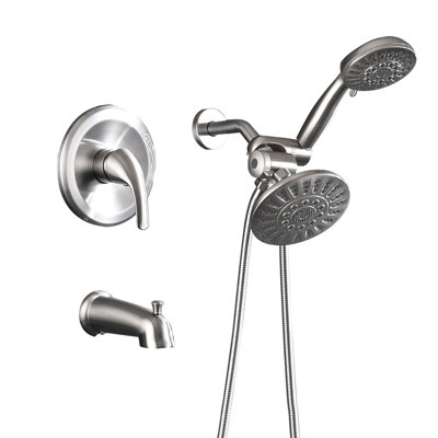 Ensemble de robinets de douche 2 en 1 avec robinet de douche à main et baignoire 6 fonctions