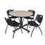 Table de salle de repos Nicklo, chaises empilables 4 M-32668458-32668453