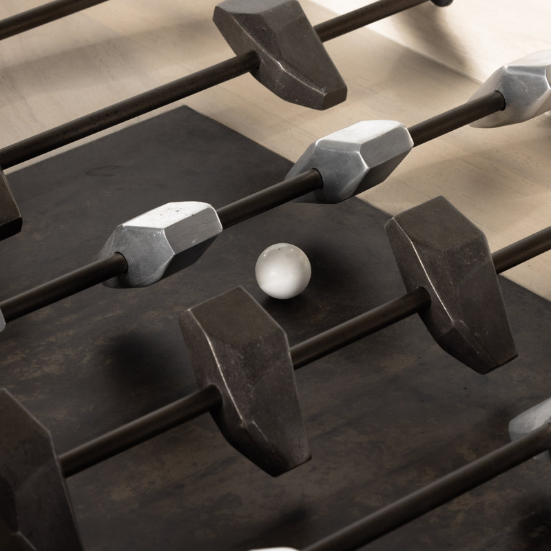 Wesson 56" Wood Foosball Table, Aged Aluminum/Polished Aluminum