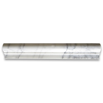 Statuary White Marble 12 in. x 2 in. Polished Marble Tile