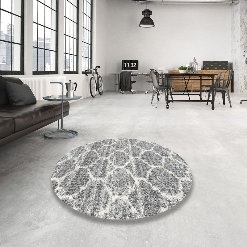 Geometric Indoor Rug, Round 5'