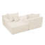 Méridienne à deux places paresseuse, canapé compressé sans assemblage requis, faite de tissu de velours, méridienne moderne et moelleuse, utilisée pour les salons et les chambres à coucher - beige-129936763