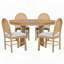 Ensemble de table de salle à manger 5 pièces avec 4 chaises rembourrées, rétro et extensible, parfait pour les repas en famille-445206230