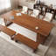 Bureau double caisson en bois massif brun noisette avec 2 tiroirs-109575266
