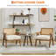 Chaise d'appoint Mid-Century moderne, chaises de salon confortables avec pieds en bois robuste, dossier en rotin-357402503