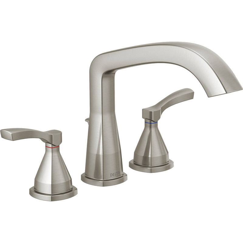 Three Hole Roman Tub Trim, Stainless