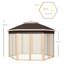 Pavillon de jardin escamotable hexagonal 13,3 pi X Structure en acier pour patio, jardin, mariage, fête, filet à 6 fermetures à glissière, facile à transporter