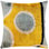 Coussin décoratif fait à la main en velours géométrique 16 x 16 de couleur or et gris