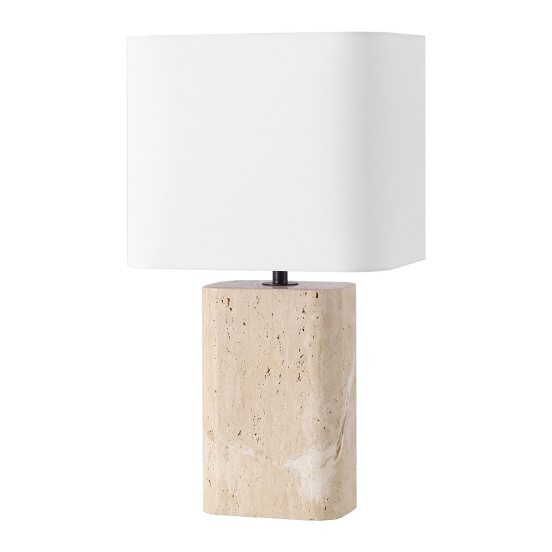 Lisabryna Travertine Table Lamp, Travertine