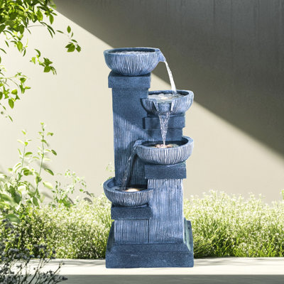 Weather Resistant Sculptural Fountain with Lights
