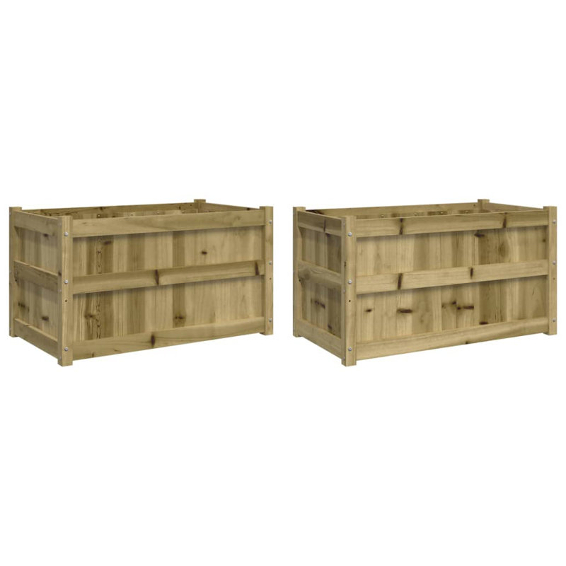 Venizelos Wood Planter Box, Brown, 50cm H x 90cm W x 50cm D