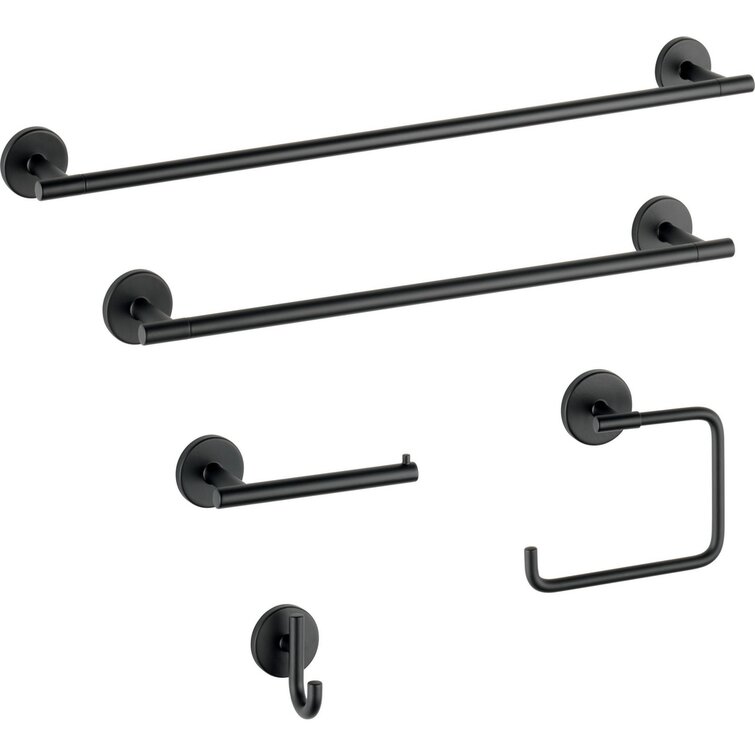 Delta Trinsic Matte Black Wall Mount Single Post Toilet Paper Holder in the Toilet  Paper Holders department at