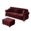Ensemble de salon, canapé en velours avec causeuse, fauteuil et repose-pieds Mid-Century-891590493