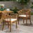 Outdoor Wooden Dining Chairs With Cushions, Set Of 2, Cream, Teak Finish, Chair-842293374