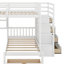 Lit superposé double au-dessus de simple avec bureau, tiroirs et tablettes-718450005