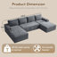 Canapé modulaire en forme de U 133,4 po en forme de U pour le salon, confortable canapé-lit modulaire désossé, sans combinaison, gris foncé-1812293292