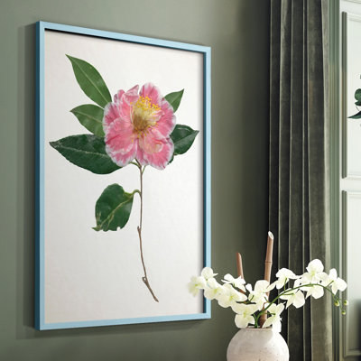 «Pressed Camellia I», reproduction encadrée - bois massif