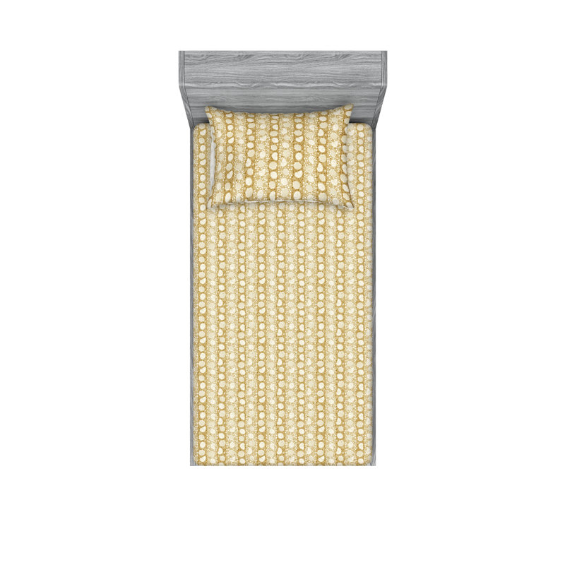 Couvre-lit et taie décorative Ambesonne, Ensemble de draps pour lit simple TG avec 1 taie d