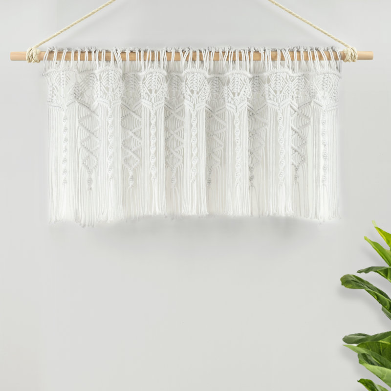 Abstract Cotton Ruffled 50'' W Window Valance in