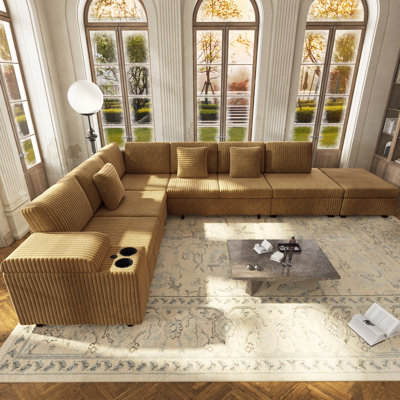 L-Shaped Sectional Sofa With Convertible Sleeper And Hidden Storage