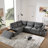 107'' Sectional Sleeper Sofa Bed With Pull Out Couch, L-Shaped With Adjustable Armrest, USB&Type-C Charging, Free Movement Storage Ottoman, Free Combination For Living Room&Apartment, Chenille-1576506576