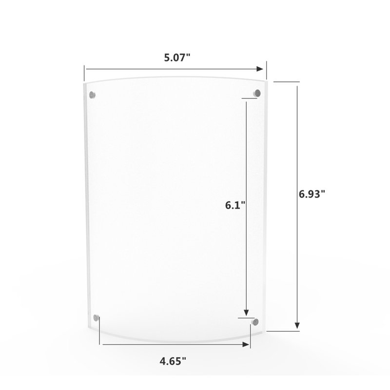 Cadre magnétique en plastique transparent transparent 4 po x 6 po Ovhoros