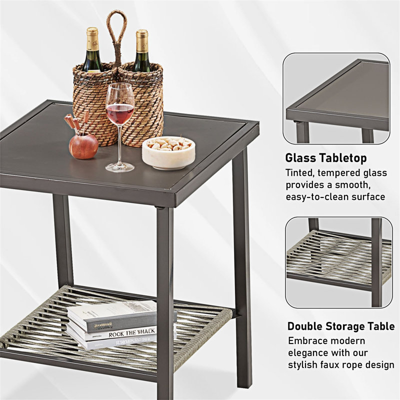 Ensemble de mobilier d'extérieur pivotant en osier, Grey