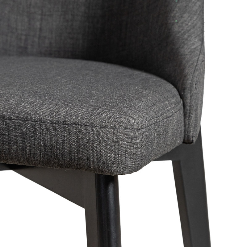 Chaises de salle à manger rembourrées Modern, Noir, 2, Gris foncé