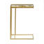 Metal side table with transparent glass top