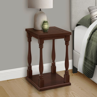 Table d'appoint, 2 niveaux, table de bout, table d'appoint, carré, table de chevet, lampe, traditionnel