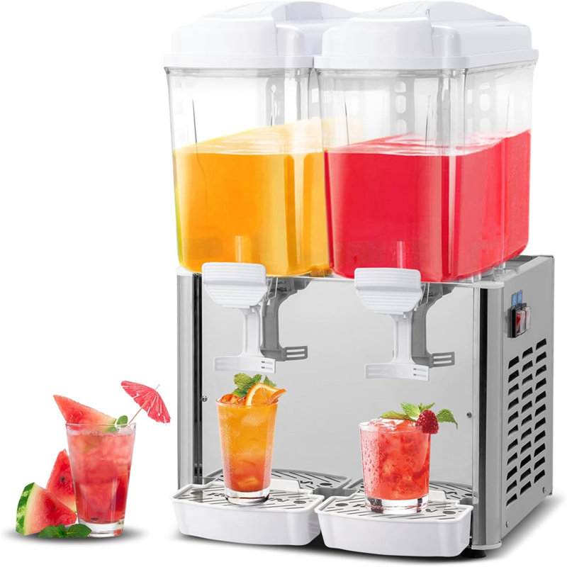 Distributeur de boissons en acier inoxydable 9,6 gallons 110V 250W 2 réservoirs avec contrôleur de thermostat