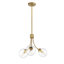Lustre 3 lumières Meridian en laiton naturel-1023362859