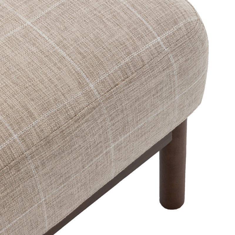 Kreindler Upholstered Ottoman, Brown Polyester