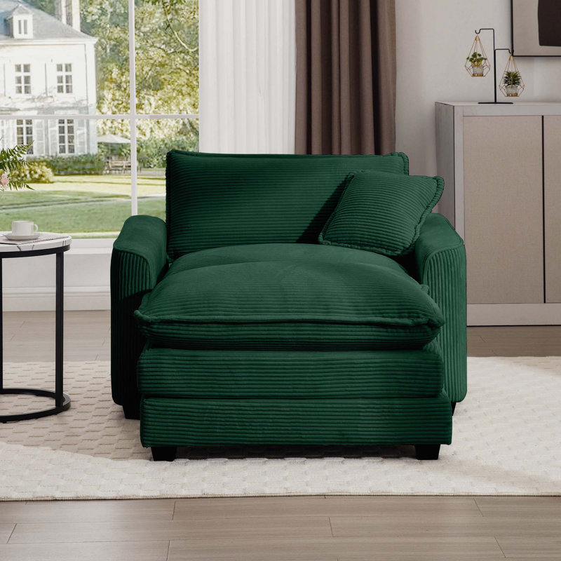 Fauteuil avec repose-pieds 42,25 po, Vert
