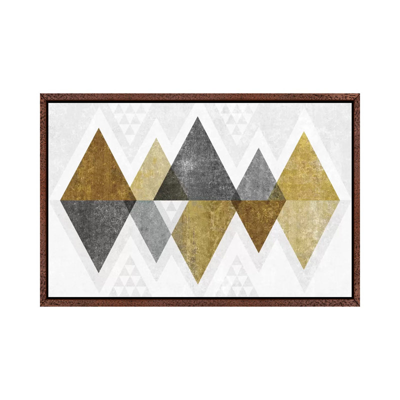 Mod Triangles II.B by Michael Mullan - Floater Frame Gallery-Wrapped Canvas Giclée on Canvas, Classic Wood Floater Frame