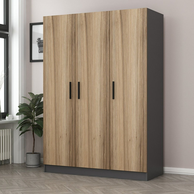 Armoire moderne en chêne, 53,1 po x 74,8 po x 20,5 po | 100% panneau de particules enduit de mélamine, épaisseur: 0,7 pouce | Tablette de 5 kg, design élégant pour un rangement élégant | Parfait pour les chambres à coucher et les garde-robes