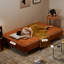 Coussin orange modulaire en velours côtelé-63890110