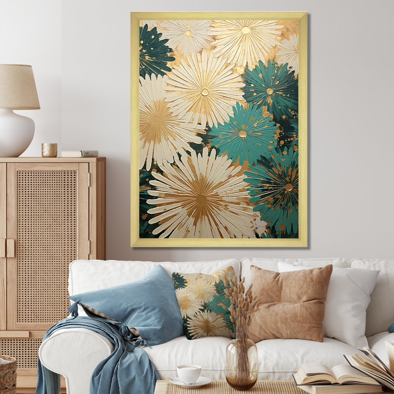 Une douche de feux d'artifice sur toile, H 40 po x l 30 po, Cadre photo noir