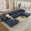 Canapé de 157,6 po Cloud, tissu en velours côtelé, sièges profonds, conception à deux couches, coussin amovible, sans assemblage, combinaison à faire soi-même pour le salon, la chambre à coucher, la salle de conférence, un appartement