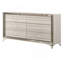 Commode horizontale en bois manufacturé avec 6 tiroirs
