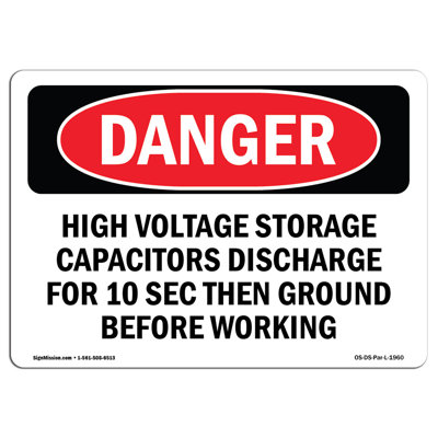 High Voltage Storage Capacitors Discharge Sign