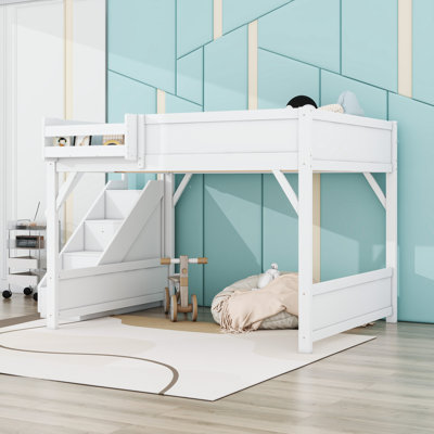 Loft Bed with Integrated Wardrobe and Storage,Guardrails
